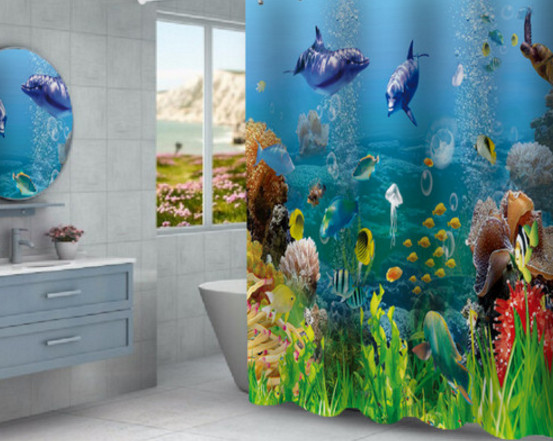 3D个性浴帘 让浴室拥有别样的风景